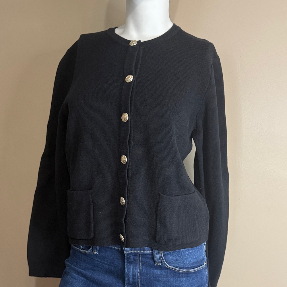 Nine West Black Cardigan with Gold Buttons